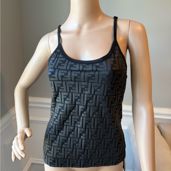 Fendi Tops - Fendi Fendirama Logo Embossed Fitness Top Size 6